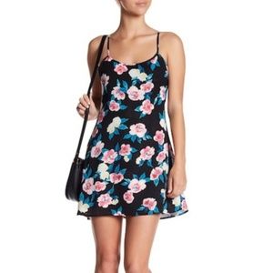 SMYMM Stardust Mini Black Floral Slip Dress